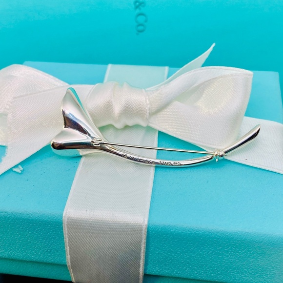 Tiffany & Co. Ginkgo Leaf Flower Pin Brooch – Sterling Silver 925 vintage - Picture 3 of 8